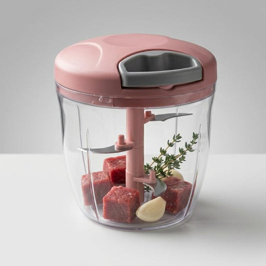 Speedy Chopper • 900 ML Chopper 5 blades or 500ML chopper 3 Blades for efficient chopping.

• Speedy chopper for quick and easy food preparation.

• Manual chopper with large size for convenient use.

• Capacity of 900ML for handling large quantities.

• Made of durable material for long-lasting performance