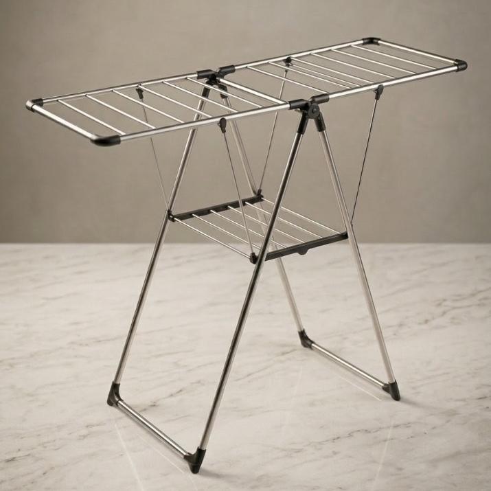 Foldable Stainless Steel Clothes Drying Rack | Heavy-Duty Laundry Stand