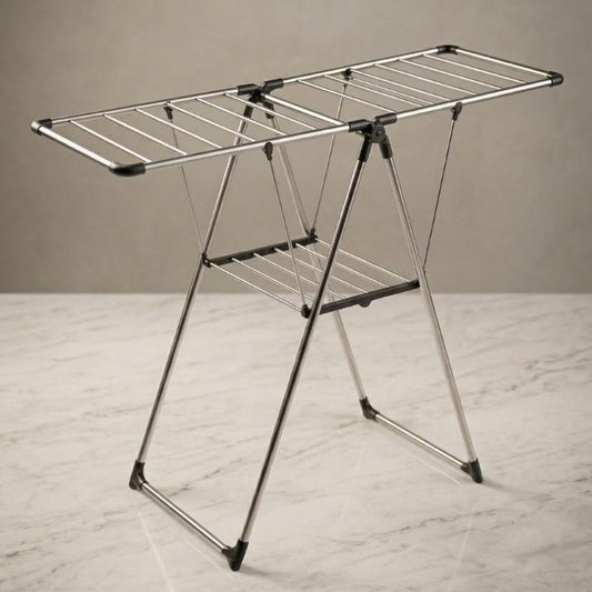 Foldable Stainless Steel Clothes Drying Rack | Heavy-Duty Laundry Stand