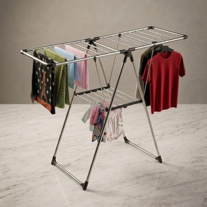 Foldable Stainless Steel Clothes Drying Rack | Heavy-Duty Laundry Stand