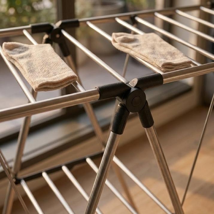 Foldable Stainless Steel Clothes Drying Rack | Heavy-Duty Laundry Stand