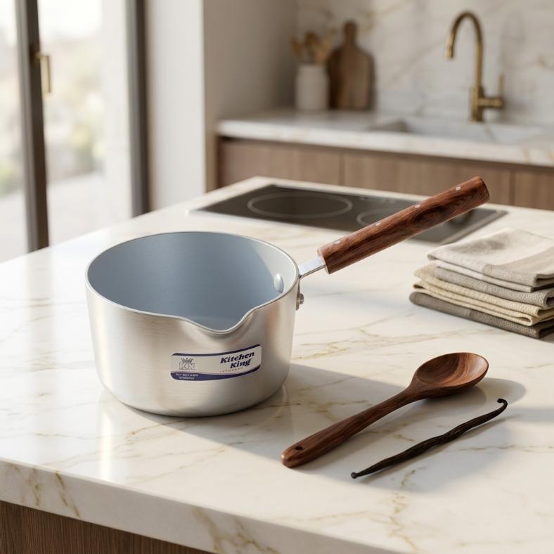 Laser-Etched Milk Pan / Saucepan with Glass Lid