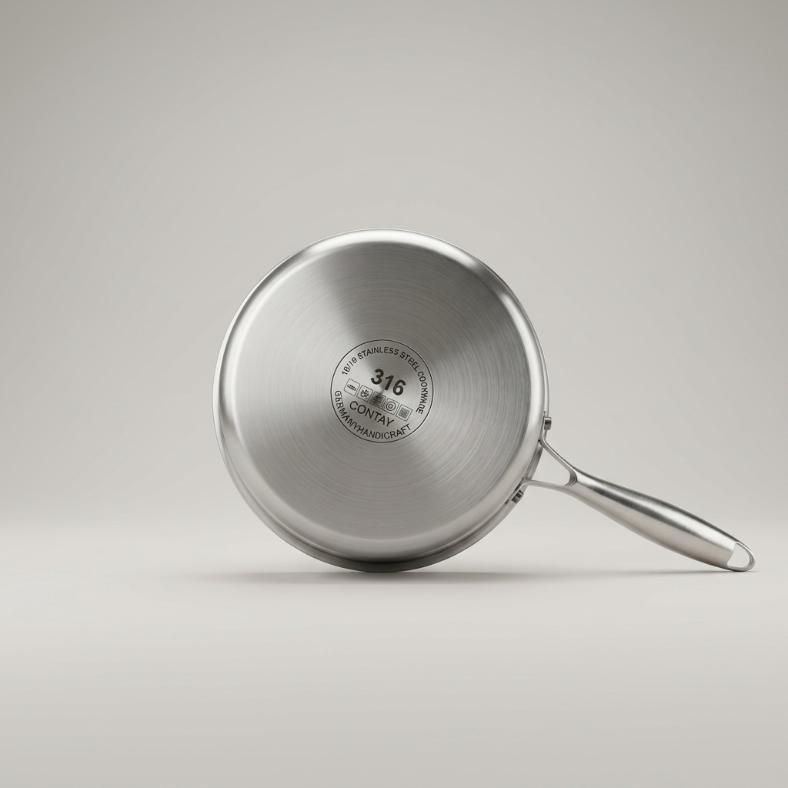 Laser-Etched Honeycomb Stainless Steel Milk Pan | Saucepan with Glass Lid