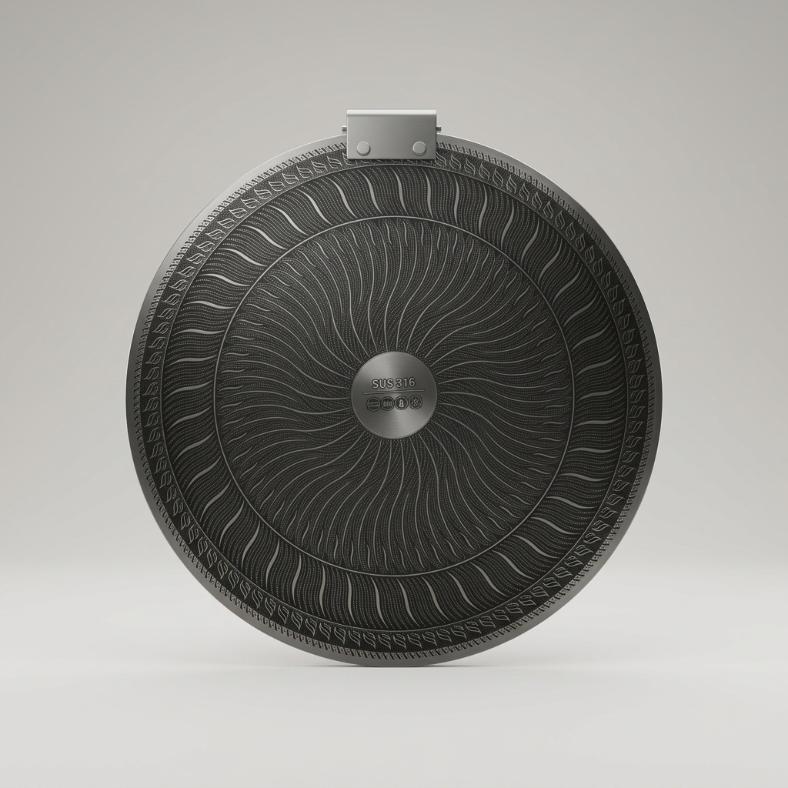 Laser-Etched Honeycomb Stainless Steel Roti Tawa | Non-Stick Griddle with Wooden Handle