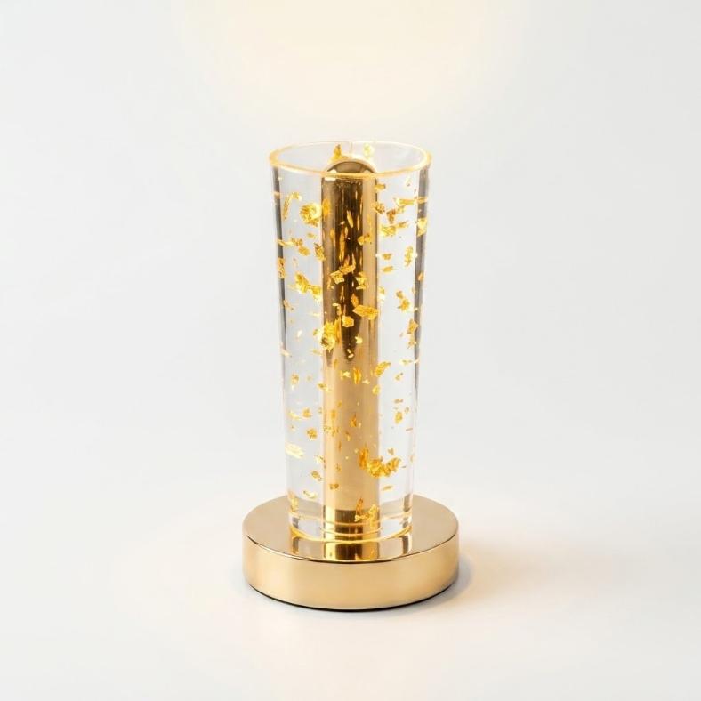 Luxury Gold Foil Acrylic LED Table Lamp | Ambient Night Light