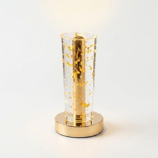 Luxury Gold Foil Acrylic LED Table Lamp | Ambient Night Light